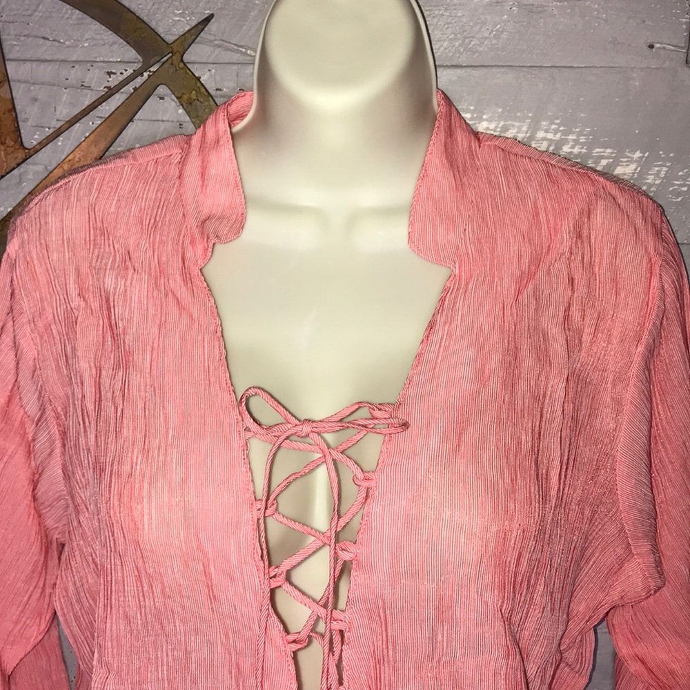New! Buckle black textured lace up top - Picture 5 of 8